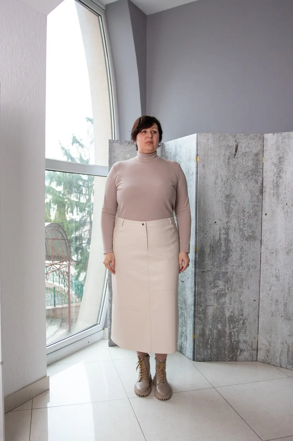 Pattern 3028 skirt made of eco-leather for women