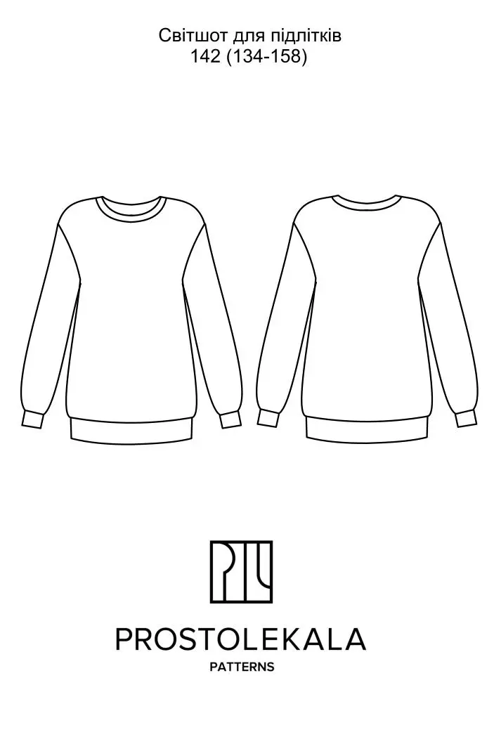 Pattern 142 sweatshirt for teenagers