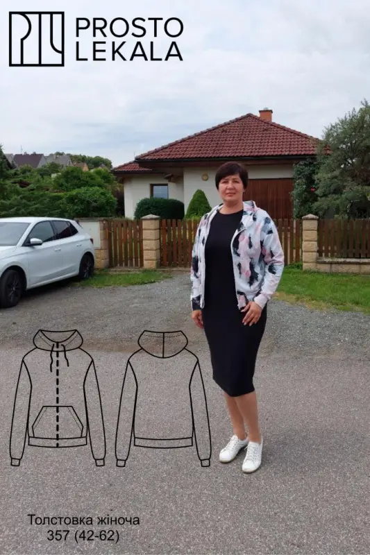 Выкройка 357 толстовка для женщин