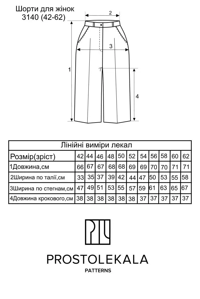Pattern 3140 women's shorts