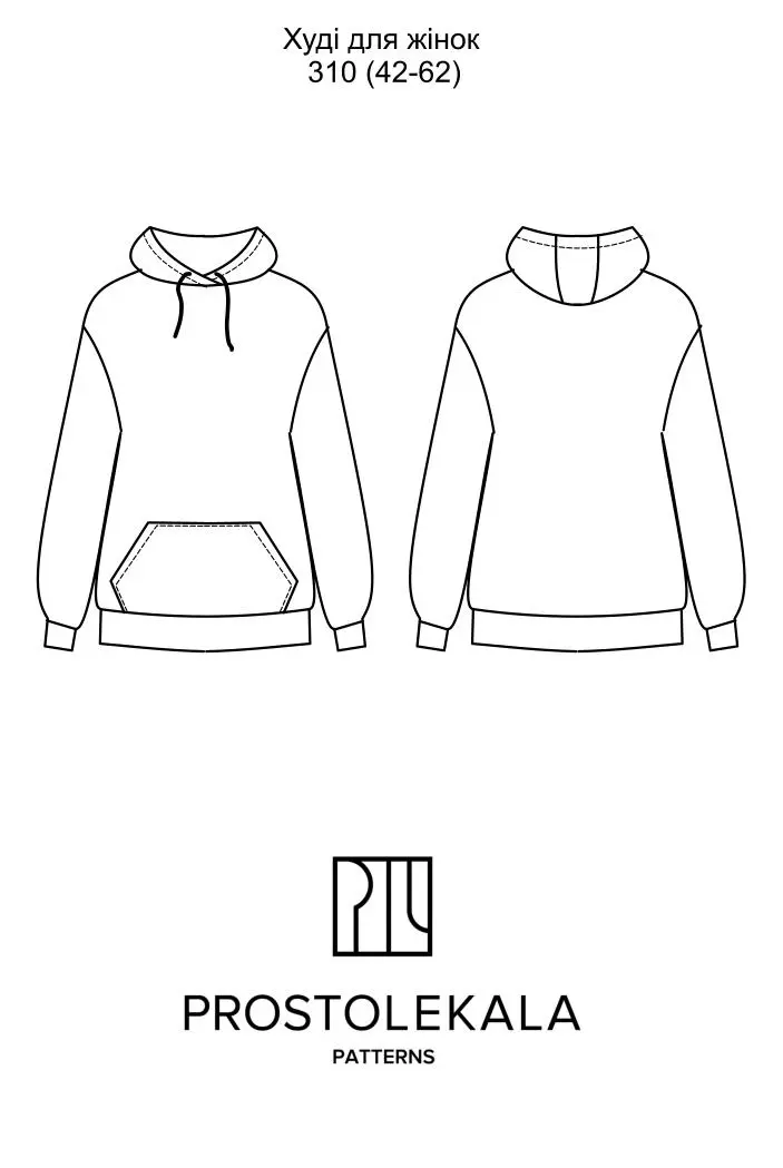 Wykrój 310 hoodie damskie