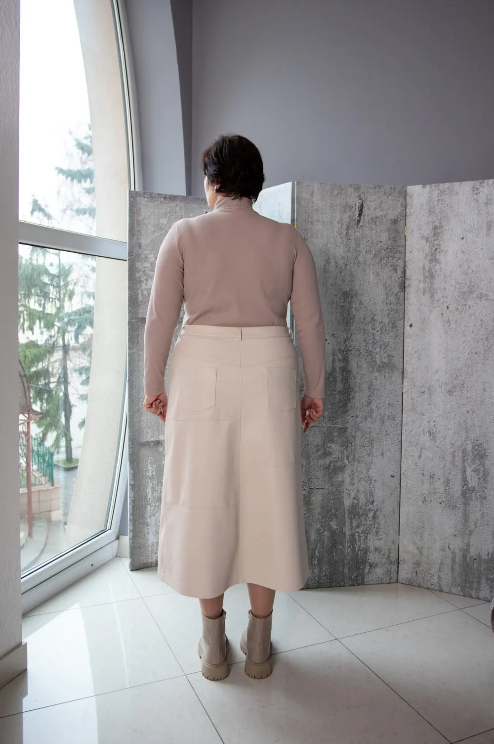 Pattern 3028 skirt made of eco-leather for women