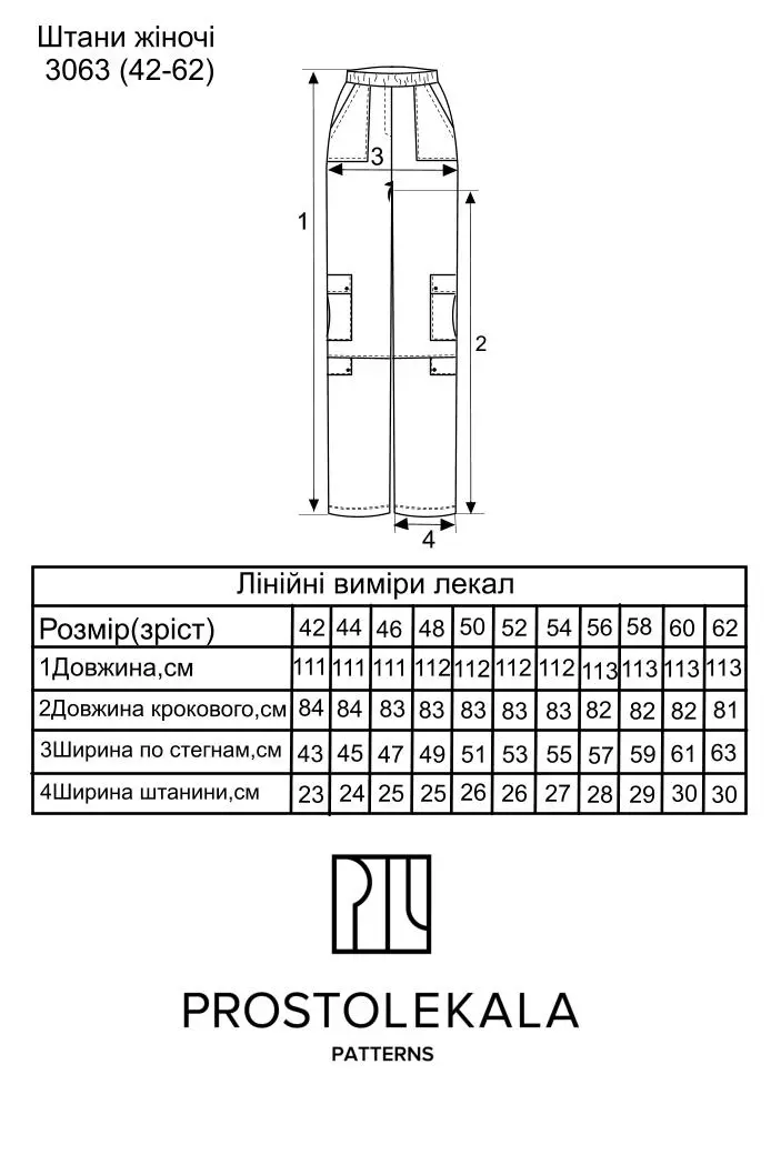 Выкройка 3063 штаны карго для женщин