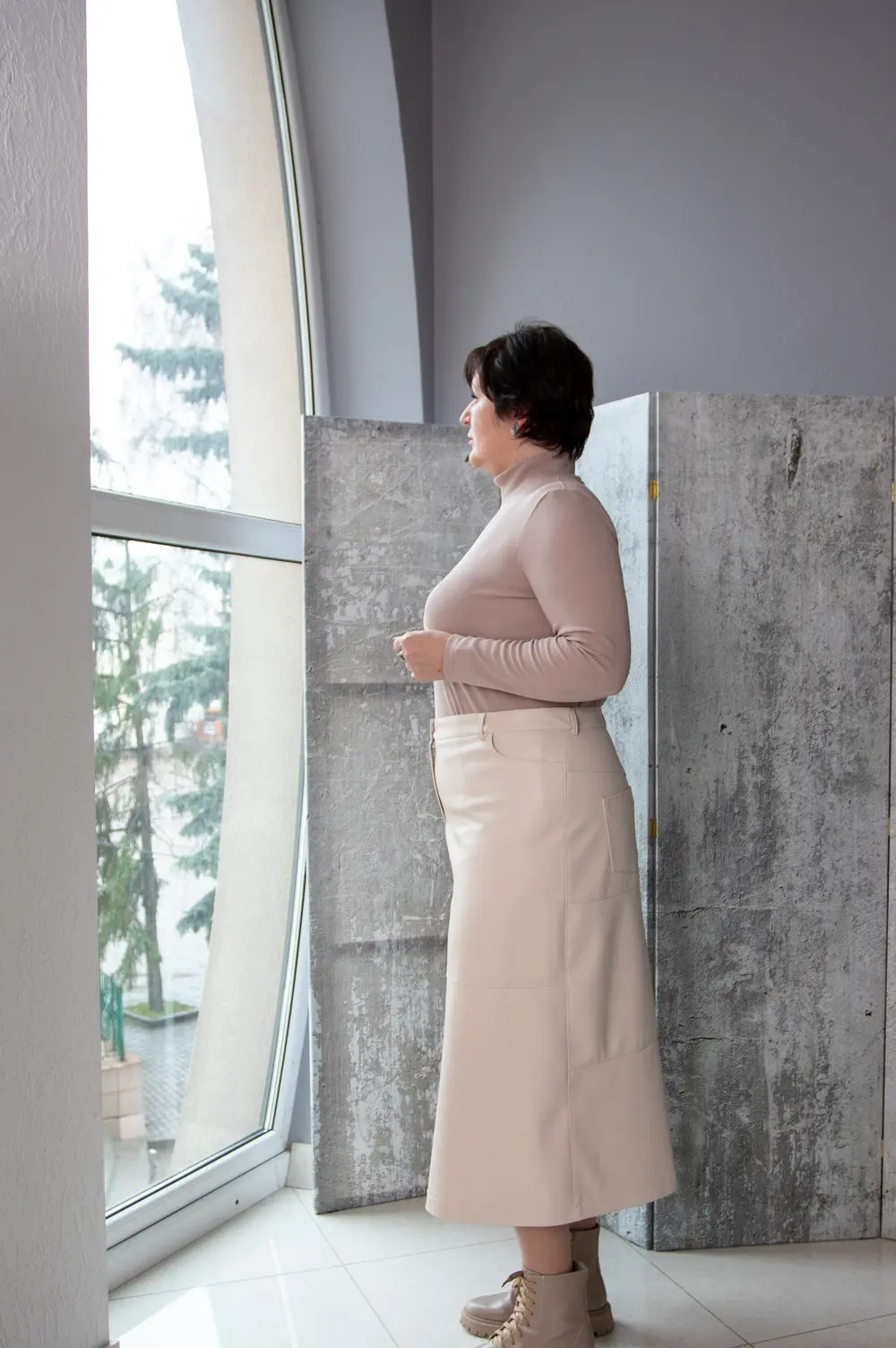 Pattern 3028 skirt made of eco-leather for women