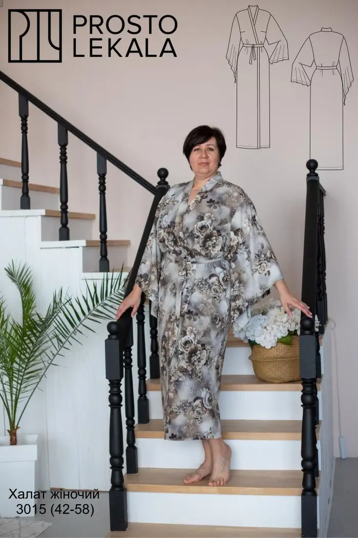 Wykrój 3015 szlafrok kimono damski