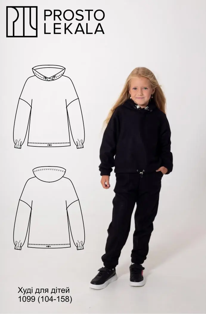 Wykrój 1099 bluza z kapturem dziecięca
