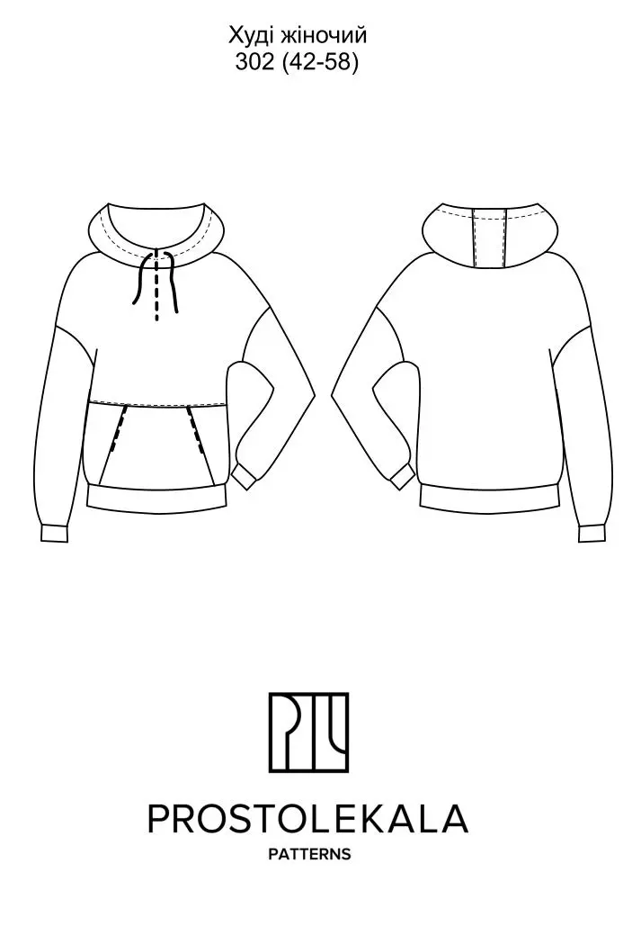 Wykrój 302 hoodie damskie