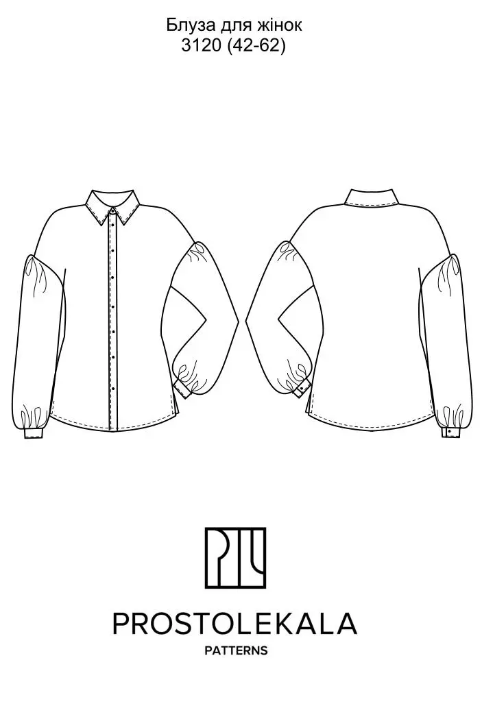 Pattern 3120 embroidered blouse for women
