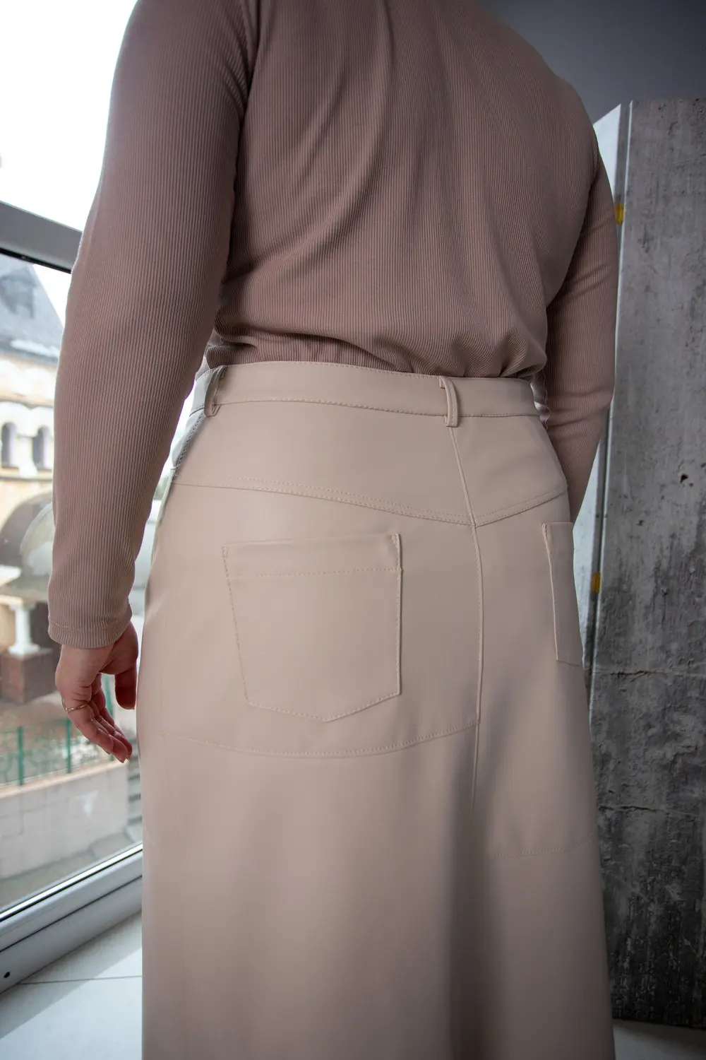 Pattern 3028 skirt made of eco-leather for women