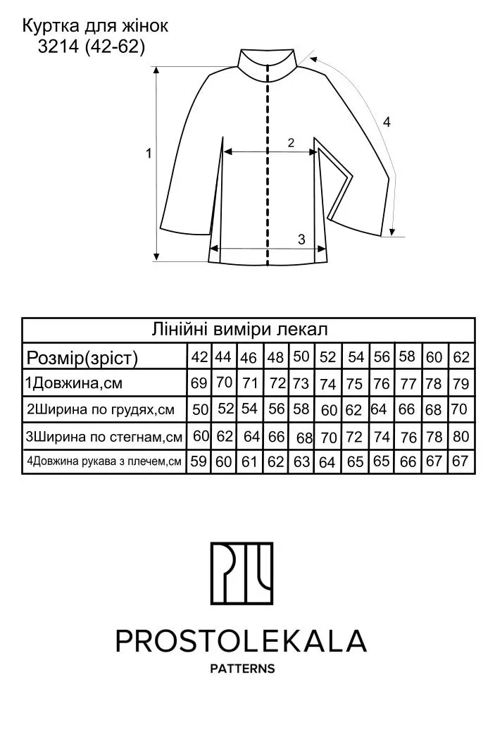 Выкройка 3214 куртка для женщин