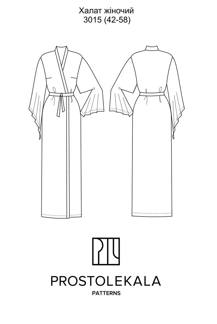 Wykrój 3015 szlafrok kimono damski