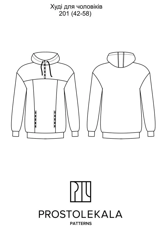 Wykrój 201 hoodie męskie