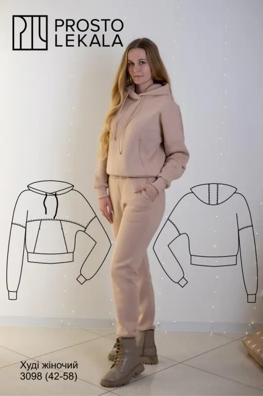 Wykrój 3098 bluza z kapturem damska