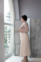 Pattern 3028 skirt made of eco-leather for women